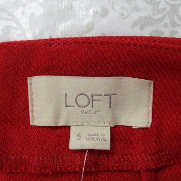 LOFT Outlet Red Skirt NWT Size 6 - Picture 8 of 9